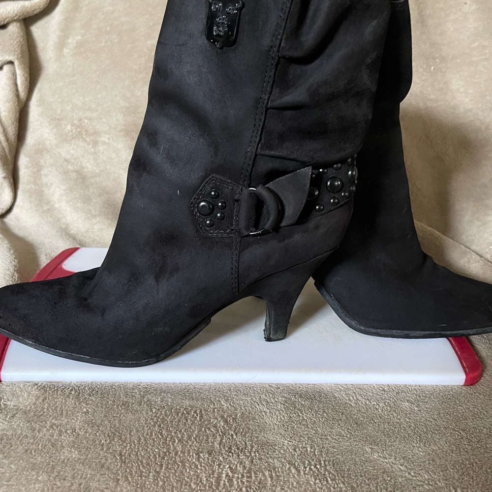 Diesel Black Suede Ankle Boots